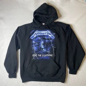 Metallica Hoodie XL Black Ride The Lightning Graphic Pullover Heavy Metal Band